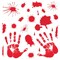 Beistle Bloody Hand Print Halloween Window Clings - Red - Pack of 12
